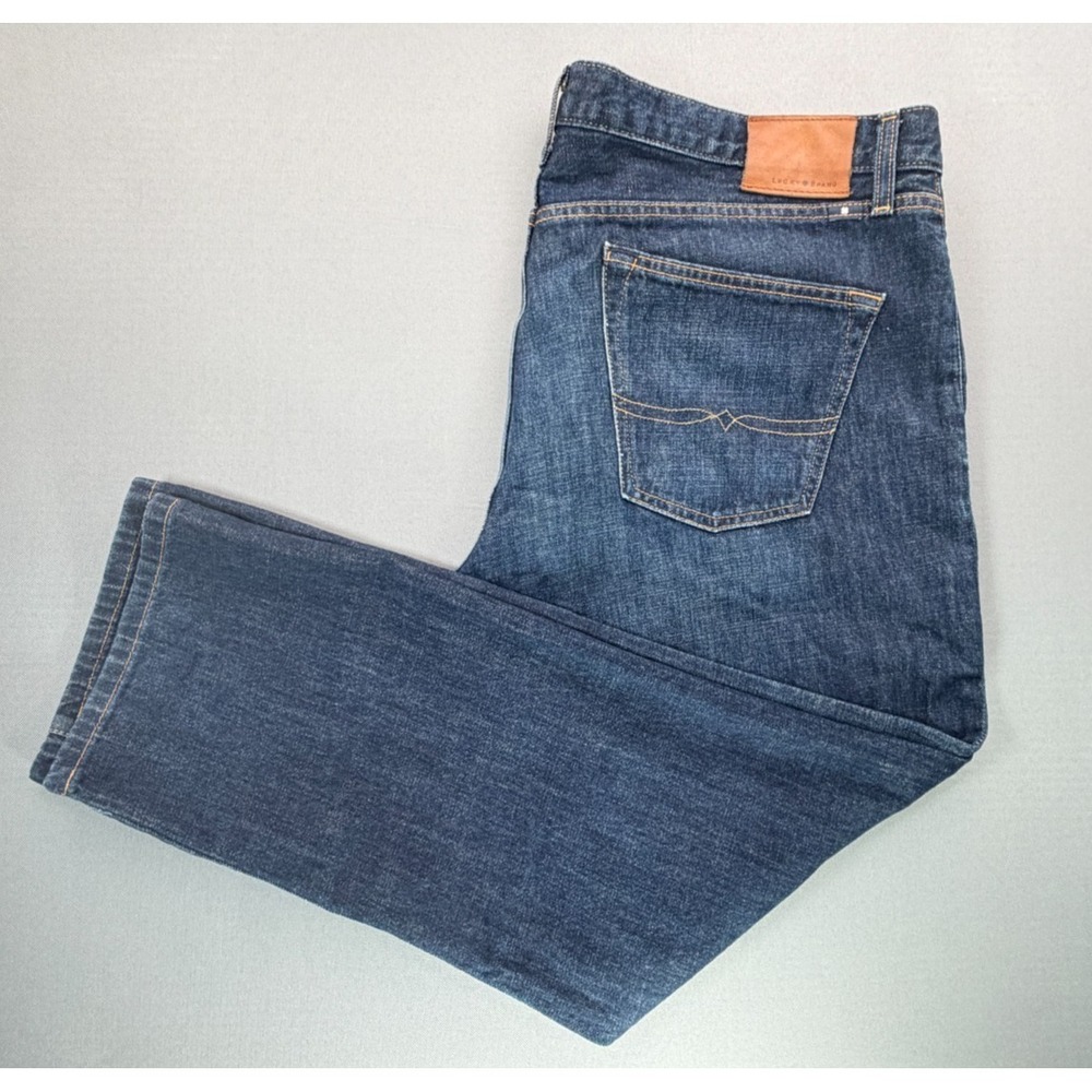 Lucky Brand 221 Original Straight Jeans Mens 38x30 Medium Dark Wash Denim - Picture 10 of 11